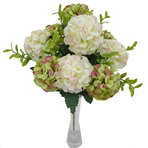 XONOR 4 Paquetes de Seda Artificial Hortensia Nupcial Dama de Honor Ramo de Flores para el Banquete de Boda Decoración del Hogar, 10 Cabeza, 36 cm (5)