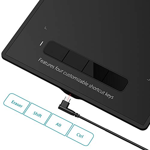 XP-PEN G960S Plus Tableta Gráfica de 9x6 Pulgadas con 4 Teclas de Acceso Directo 8192 Presión del lápiz Tableta para Dibujar