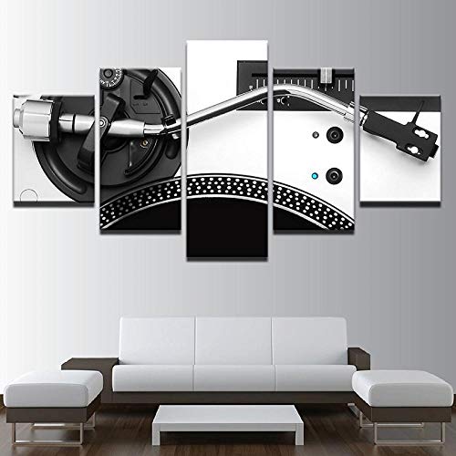 XQJBH 5 Impresiones De Lienzo De Alta Definición Mezclador De Instrumentos De Consola DJ De Música 200X100Cm Cinco Impresiones En La Pared Imagen De Arte Lienzo Impresión De Arte De Pared Foto Imagen