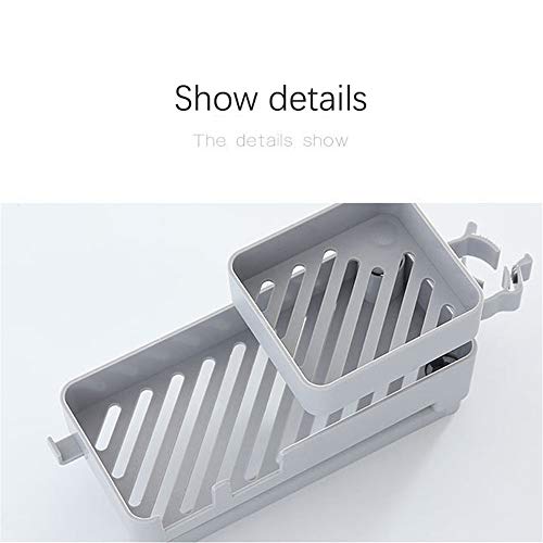 XQK Sostenedor De La Esponja Grifo De La Cocina Esponjas De Almacenamiento En Bastidor, Fregadero De Drenaje Caddy Organizador Parrafo del Plato Herramienta Estante Fregadero (Grey)