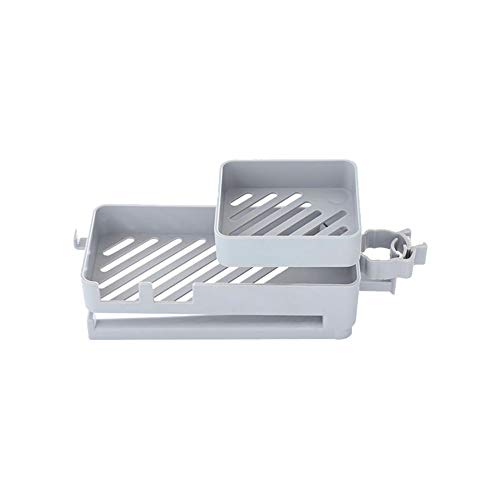 XQK Sostenedor De La Esponja Grifo De La Cocina Esponjas De Almacenamiento En Bastidor, Fregadero De Drenaje Caddy Organizador Parrafo del Plato Herramienta Estante Fregadero (Grey)