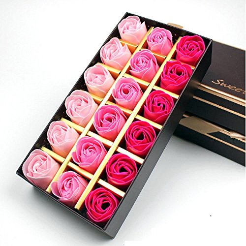 Xrten 18 Pcs Rosas de Jabón Flor con Caja de Regalo Regalo Práctico para el Regalos de Boda, Día de San Valentín, Cumpleaños Regalo ect