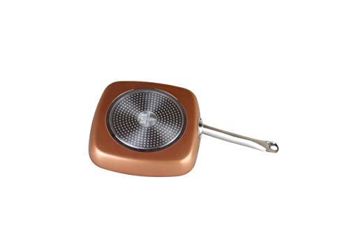 XSQUO Useful Tech Rebajase !! Sartén y Plancha Grill de 28 cm. Apta para inducción. Vital Copper Gourmet Tools