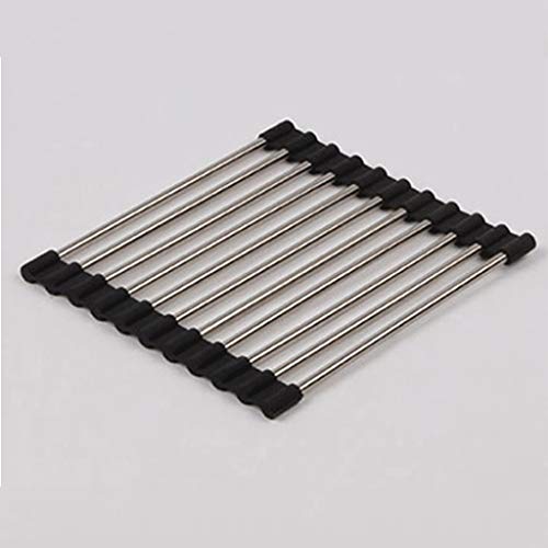 XU FENG Trivet para Hot Sartenes, Hot Pan Stand, Acero Inoxidable, Plegable, Aislamiento térmico y drenable