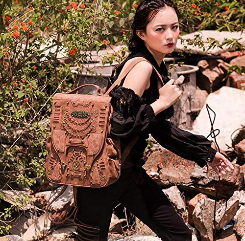 XUELIZHOU Moda de la Mujer Europa y América Steampunk al Aire Libre Mochila de Viaje