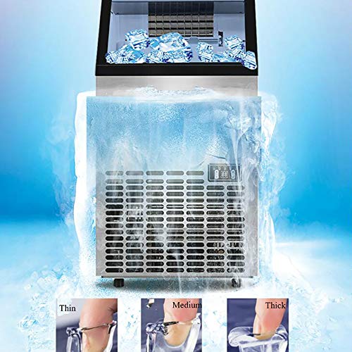 XUMI Máquina para Hacer Hielo, 36 Bandejas de Hielo Hogar Comercial Portátil Autolimpieza Automática Máquina de Fabricación de Hielo 50KG/24H Equipo de Cocina Máquina de Cubitos de Hielo