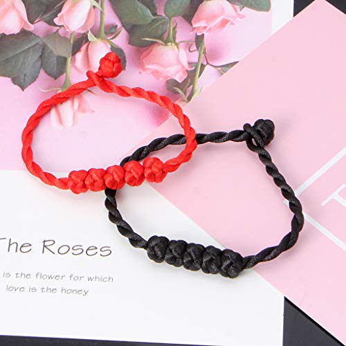 Xuniu Lucky Rope Strap, Chino Feng Shui Pulsera 5 anudadas Cuentas Red String Jewelry Red