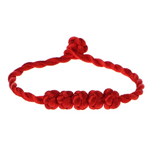 Xuniu Lucky Rope Strap, Chino Feng Shui Pulsera 5 anudadas Cuentas Red String Jewelry Red