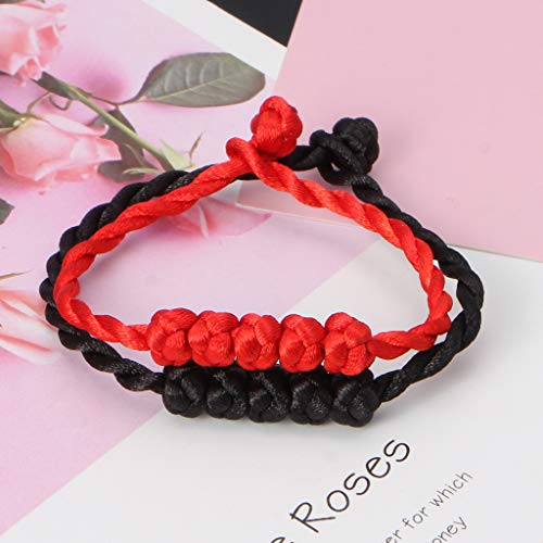 Xuniu Lucky Rope Strap, Chino Feng Shui Pulsera 5 anudadas Cuentas Red String Jewelry Red