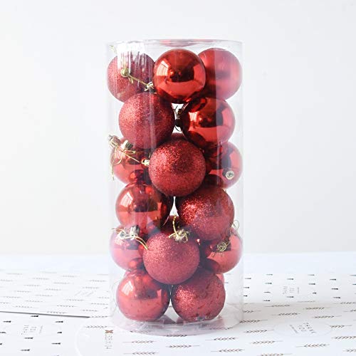 Xyamzhnn Árbol de Navidad Bola Colgante Color al Azar, 24 PCS 6cm galvanoplastia formación de la decoración de Navidad árbol de la Bola Cadena Colgante