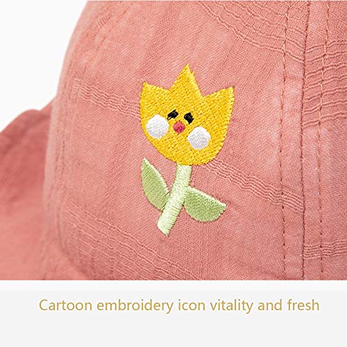 Xyanzi Sombrero de los niños Pantalla Parasol, Primavera y otoño Fina bebé Sombrero de protección, protección UV Casquillo al Aire Libre, Visera Desmontable (Color : Orange, Size : 44cm)