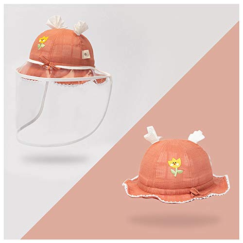 Xyanzi Sombrero de los niños Pantalla Parasol, Primavera y otoño Fina bebé Sombrero de protección, protección UV Casquillo al Aire Libre, Visera Desmontable (Color : Orange, Size : 44cm)