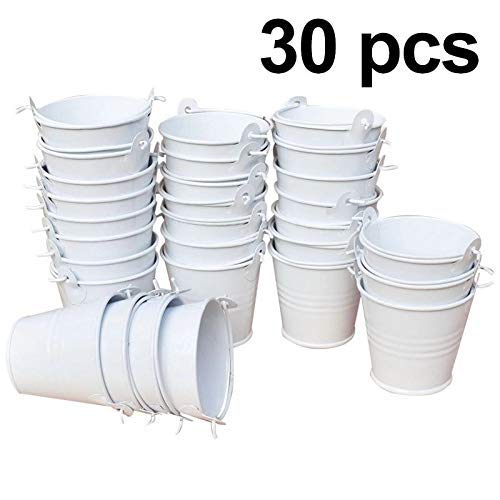 XYJIE 30 cubos de metal para dulces, cubos de regalo, perfecto para regalos de fiesta, caramelos, velas votivas, abalorios, plantas pequeñas (blanco)