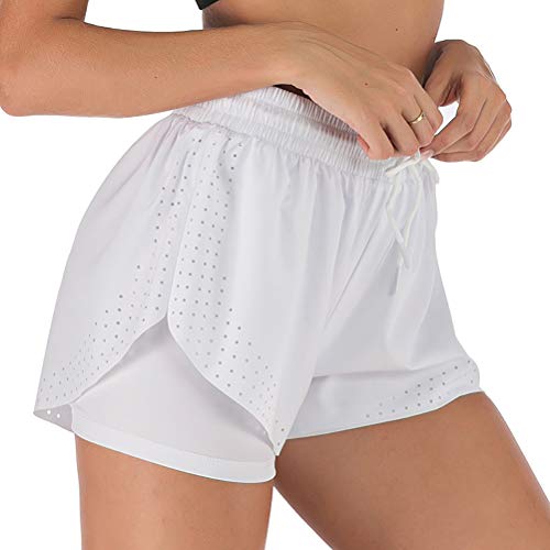 XYZLEO Pantalones De Senderismo Suave Pantalones Cortos para Caminar Mujeres Ligero Respirable EláStico Secado RáPido Deshumidificar CóModo Pantalones para Caminar,Blanco,M