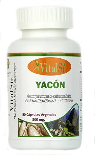 YACÓN (Smallanthus Sonchifolius)100% natural 90 cápsulas de 500mg.Cápsula elaborada con alga agar-agar Apto para veganos.Envío gratis España.Canarias y resto de Europa gratis en compra superior a 49€