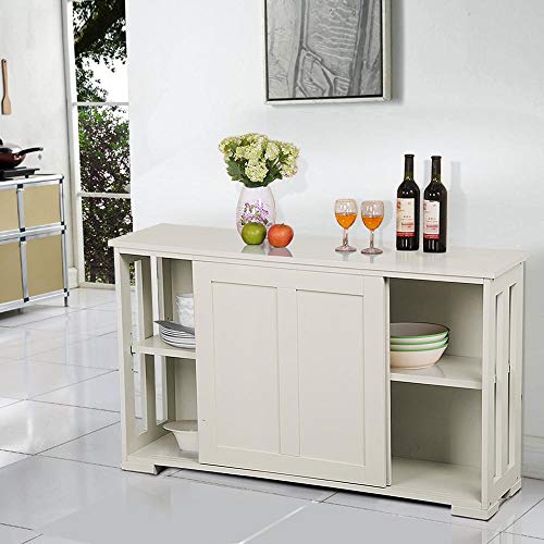 Yaheetech Aparador Buffet Armario de Salón Aparador Mueble con Puerta Corredera 106 x 33 x 63 cm