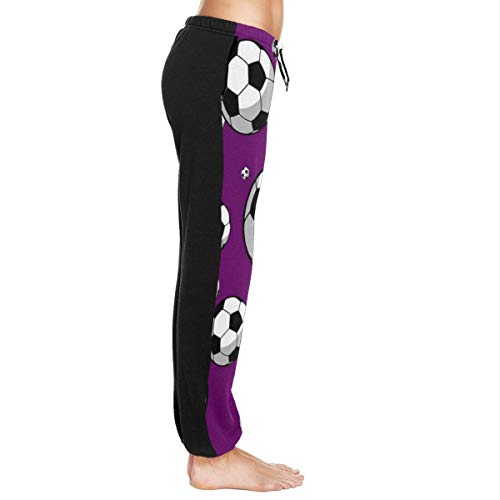 Yaitty Pantalones Deportivos para Mujer, diseño de Pelota de fútbol, con impresión 3D, Pantalones de Deporte, Negro, Extra-Large