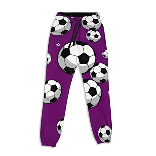 Yaitty Pantalones Deportivos para Mujer, diseño de Pelota de fútbol, con impresión 3D, Pantalones de Deporte, Negro, Extra-Large