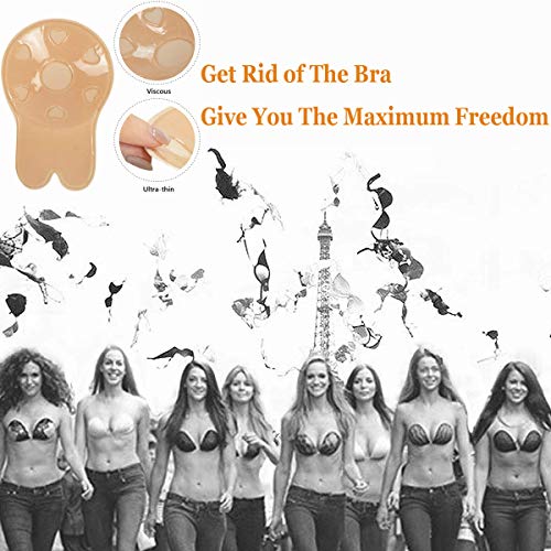 Yakin shop Sujetador Autoadhesivo Push Up Silicone Invisible Strapless Nipple Covers Levantamiento de Senos Cinta para Mujeres (L for C D Cup)