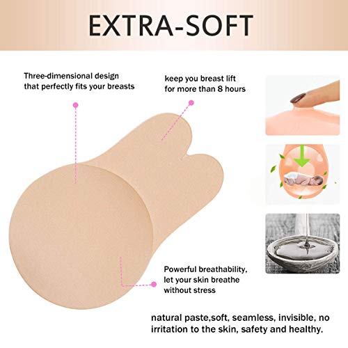 Yakin shop Sujetador Autoadhesivo Push Up Silicone Invisible Strapless Nipple Covers Levantamiento de Senos Cinta para Mujeres (L for C D Cup)