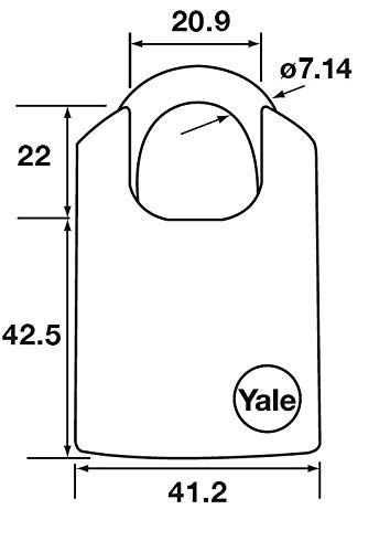 Yale Y121/40/125/1 - Candado exterior de seguridad de 40 mm, asa protegida, 3 llaves, para cadena, puerta, taller o caja de herramientas