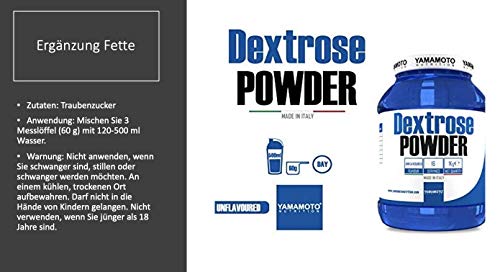 Yamamoto Nutrition Dextrose Powder Compuesto Por 100% de Polvo de Glucosa - 1000 gr