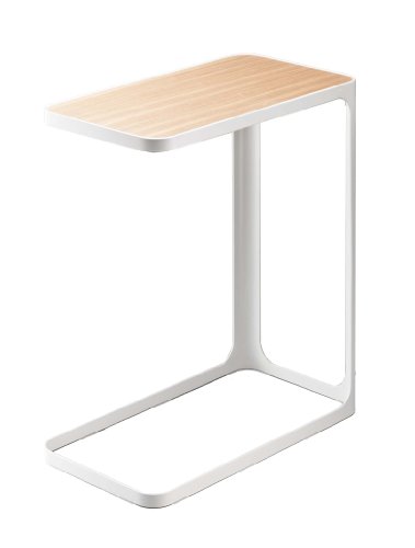 YAMAZAKI Frame Mesa Auxiliar, Madera de Fresno, Blanco, Talla única