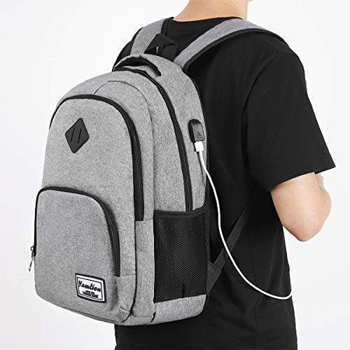 YAMTION Mochila para Ordenador Mochila Hombre con USB Puerto de Carga para Escolar Trabajo Viajes 35L