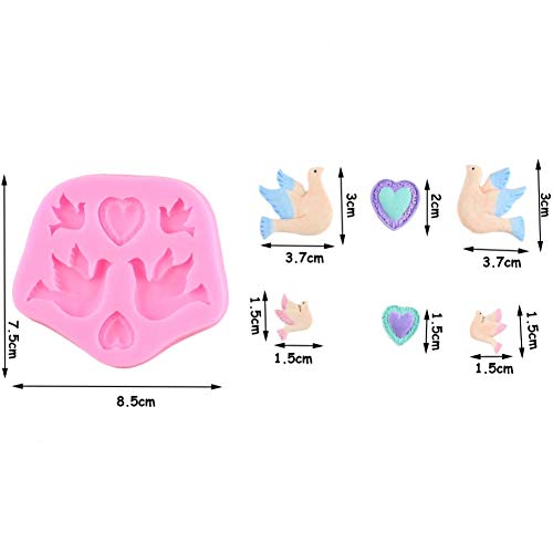 YANHU DIY    Partido    Herramientas de azúcar Que adorna Diamante del corazón de la Magdalena de Silicona para moldeo de azúcar Craft Caramelo Arcilla Moldes