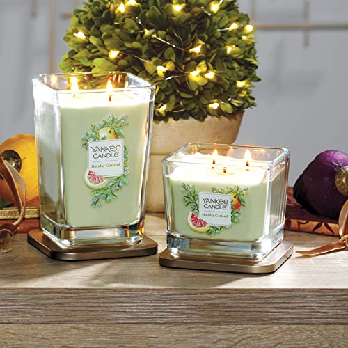 Yankee Candle Colección Elevation, Vela Aromática Grande Cuadrada de 2 Mechas con Tapa de Plataforma, Guirnalda Festiva