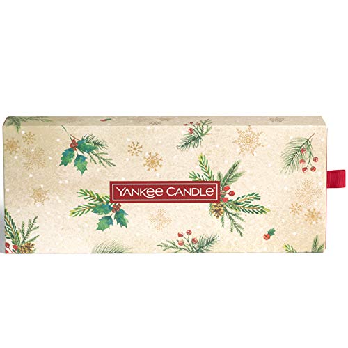 Yankee Candle - Juego de 10 velas aromáticas navideñas y 1 soporte para velas aromáticas de Navidad