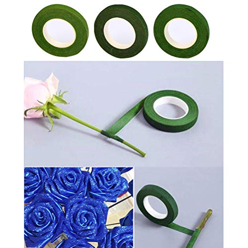 YANSHON Cintas Florales Hilo Floral Florista Tallo 26 Calibre Set 8pcs, Cinta Verde Florista Cintas Tallo Cinta de Cinta Verde Guta percha con Estilos de Cinta 1/2, 22# Paleta de Alambre Verde e Pinza