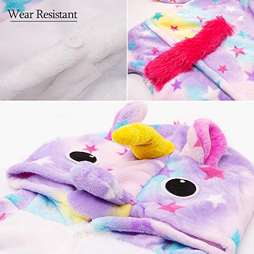 Yansion Los niños Unicornio Onesies Pijamas,Trajes de Cosplay con Capucha Ropa de Dormir Franela Unicornio Ropa de Dormir de Dibujos Animados Disfraces para niños Regalo de cumpleaños de Navidad(XXL)