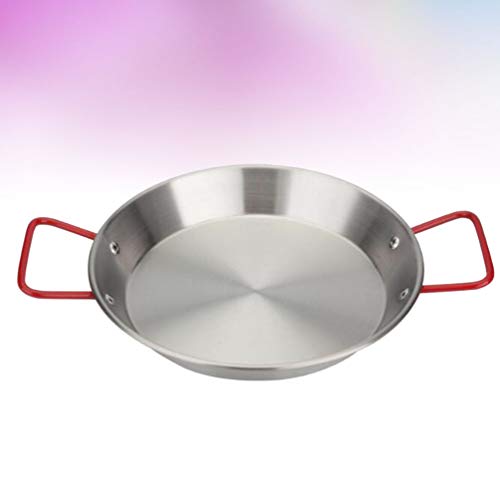 YARNOW Sartén de Acero Inoxidable para Paella Sartén para Espaguetis de Pollo Frito Sartén Wok para Freír Utensilios de Cocina para Restaurante en Casa 20 Cm