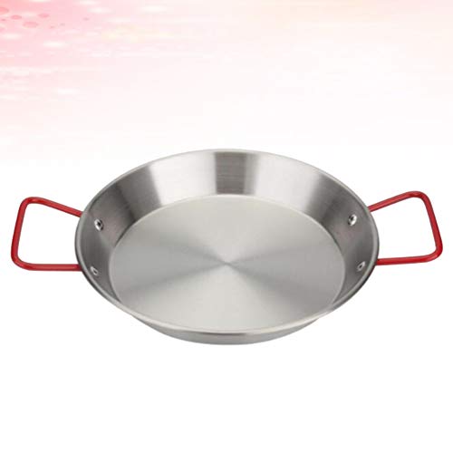 YARNOW Sartén de Acero Inoxidable para Paella Sartén para Espaguetis de Pollo Frito Sartén Wok para Freír Utensilios de Cocina para Restaurante en Casa 20 Cm