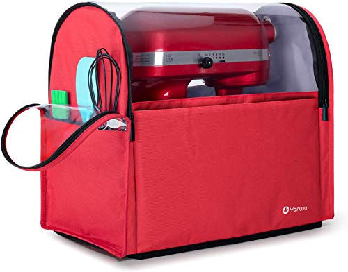 Yarwo Cubierta para KitchenAid Robots de Cocina, Funda para Batidoras amasadoras, Cubierta Encaja para Todos los KitchenAid Robots de Cocina 5.7 y 7.6 litros, Rojo