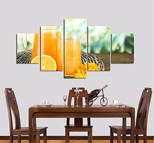 Yatena artoss cinco piezas lona apliques póster Arte decoración Casa No tejido Modular Restaurante cocina zumo de naranja 150*80CM(NO frame) sala dormitorio Cuarto de los niños oficina cafetería cabec