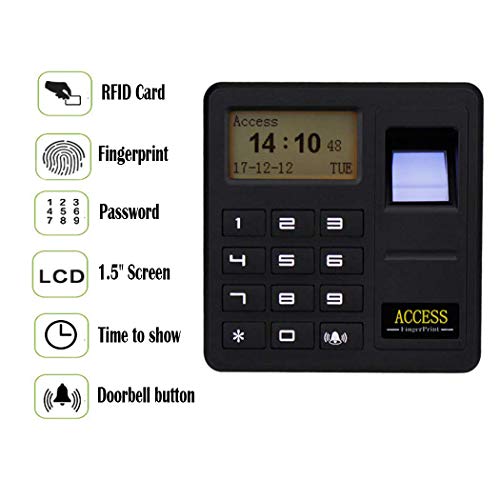 YAVIS biométrico RFID teclado controlador de acceso de huellas dactilares del Kit de sistema del control de acceso de la puerta + Fuente de alimentación + bloqueo de perno de caída eléctrica conjunto