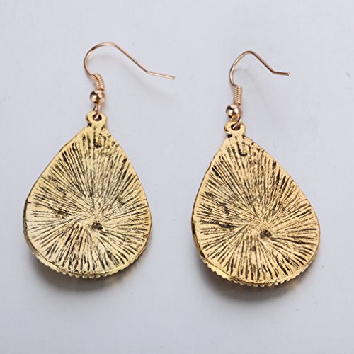 YAZILIND bohemio Vintage aleacion lagrima Drop aretes mujeres ninas (oro)