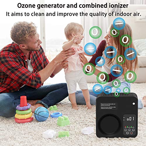 YCD Generador de ozono ionizador de purificador de Aire para el hogar para el Dormitorio y el Inodoro de la Oficina de Kichen (Negro)