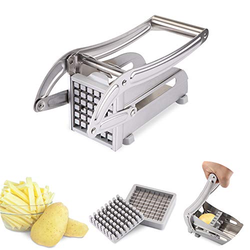 YChoice365 Acero Inoxidable Papas Fritas Cortador De Patatas Rebanador Chipper Cocina Artesanía Verduras Papas Fritas Chips De Papas Fritas con 2 cuchillas para verduras