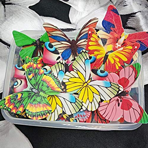 YeahiBaby 120PCS Wafer Paper Butterflies Mariposa Comestible Cake y Primeros de la Magdalena decoración de la Torta Color clasificado