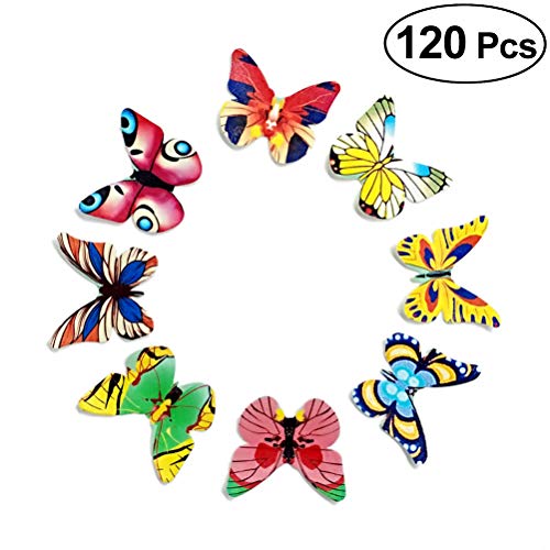 YeahiBaby 120PCS Wafer Paper Butterflies Mariposa Comestible Cake y Primeros de la Magdalena decoración de la Torta Color clasificado