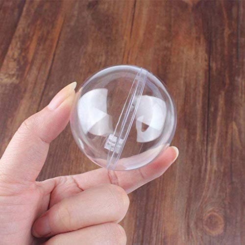 Yeelan Esfera de Adorno de Bola de acrílico de plástico Transparente para la decoración de la Fiesta de la Boda (80 mm, Juego de 12 Piezas)