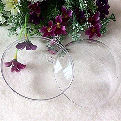 Yeelan Esfera de la chuchería del Ornamento de la Bola Transparente rellenable de acrílico Transparente de para la decoración casera de la Navidad del Banquete de Boda (40m m, Sistema de 19Pcs)