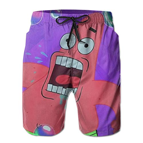 Yellowbiubiubiu Bob Esponja Squarepants - Bañador para hombre, de secado rápido, informal, con bolsillos con cordón y forro de malla. Blanco blanco L