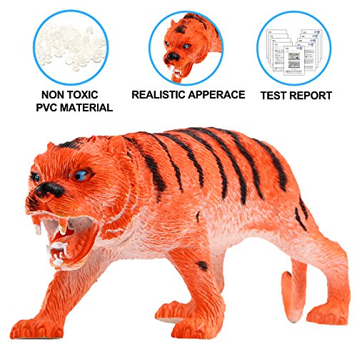 YeoNational&Toys Figuras de Animales, Colección de Animales de Juguete DE 20 cm, Muñecos Salvajes de Jungla de Plástico Realistas para Estimular el Aprendizaje o Regalo de Fiestas para Niños - 12 uds