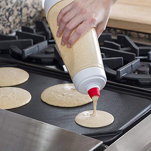 YETE - Dispensador de masa de panqueques de mano, 1000 ml, para magdalenas, tortitas y crepes, fácil de medir, fácil limpieza, amplia apertura, resistente al calor