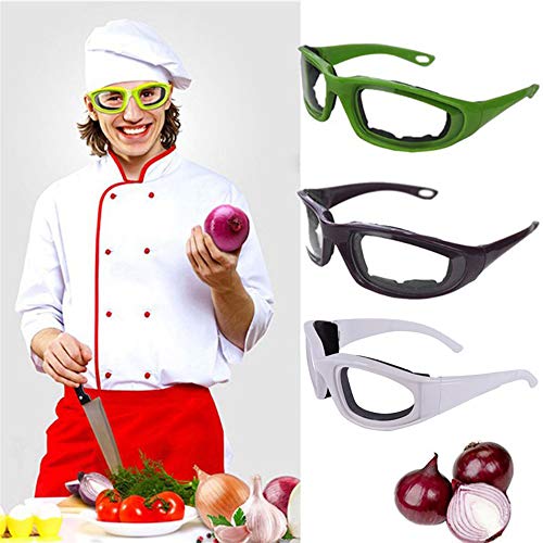 YETE Gafas de Barbacoa Gafas de Cebolla de Cocina sin Lágrimas para Ojos Secos, Antivaho, Anti Arañazos, Diseño para Preparar Alimentos, Cocinar, Esquiar, Andar en Bicicleta (Color Aleatorio)