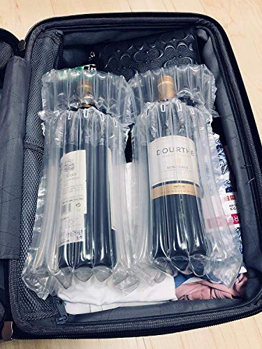 YFOX 10 Protectores de Botellas de Vino y Bolsas de Burbujas inflables de Bomba de Aire Reutilizables para un Transporte Seguro del Embalaje